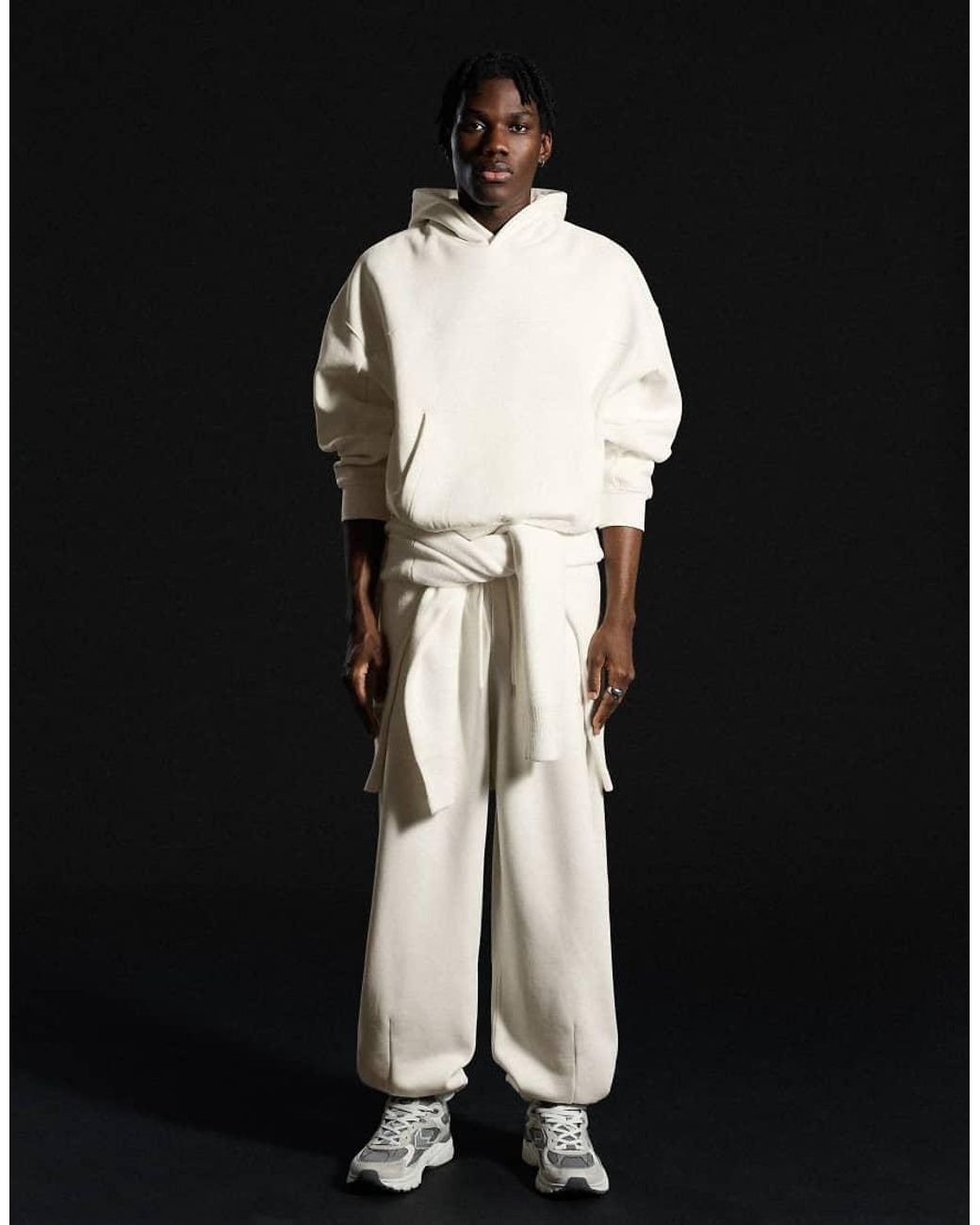 Bershka White Boxyhoodie for men
