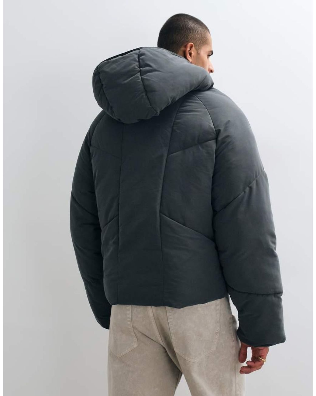 ASOS White Oversized Puffer Jacket for men