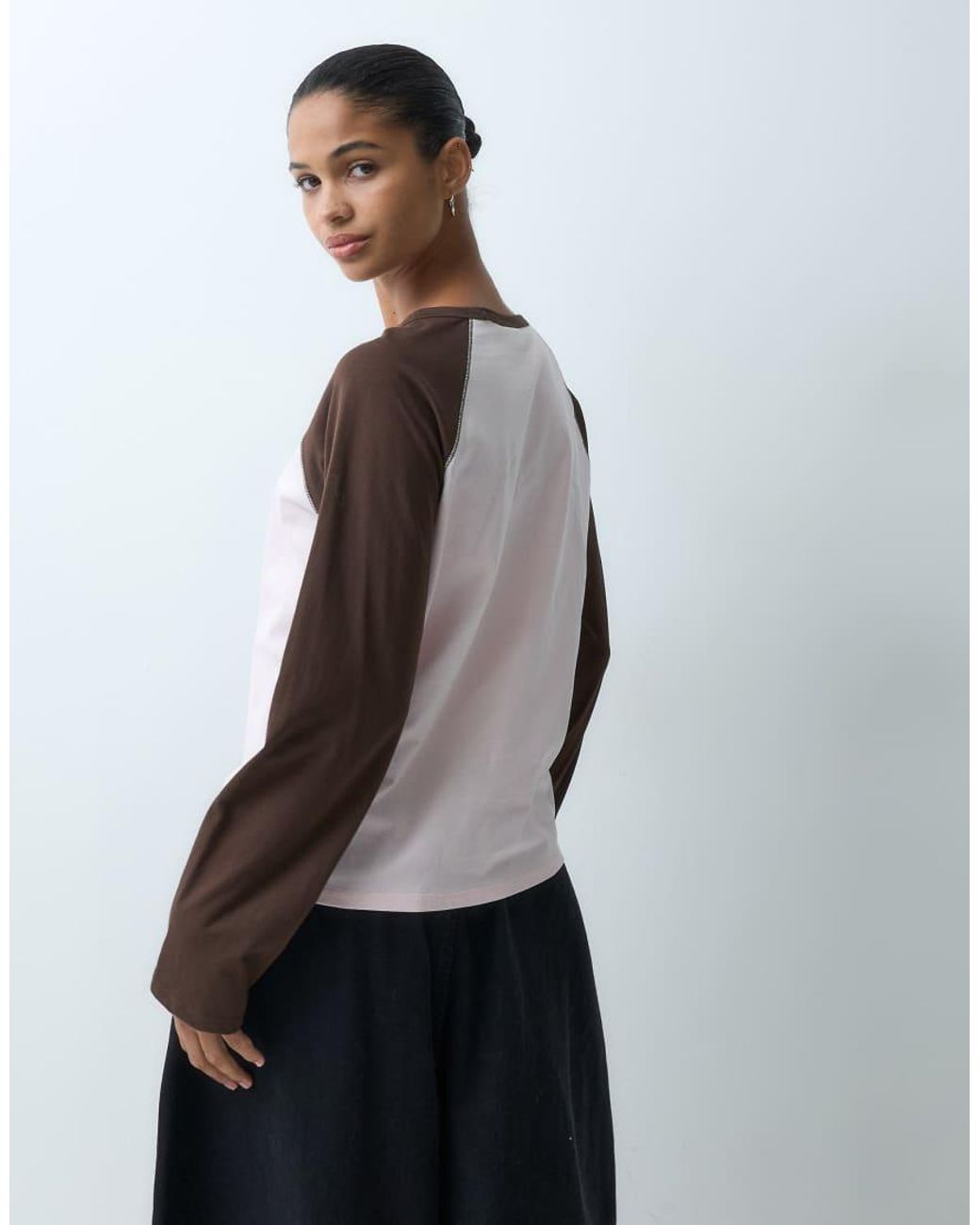 Jdy Gray Raglan Long Sleeve Top