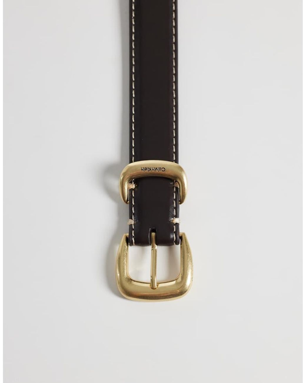 Calvin Klein Gray Contrast Stitch Belt 25Mm