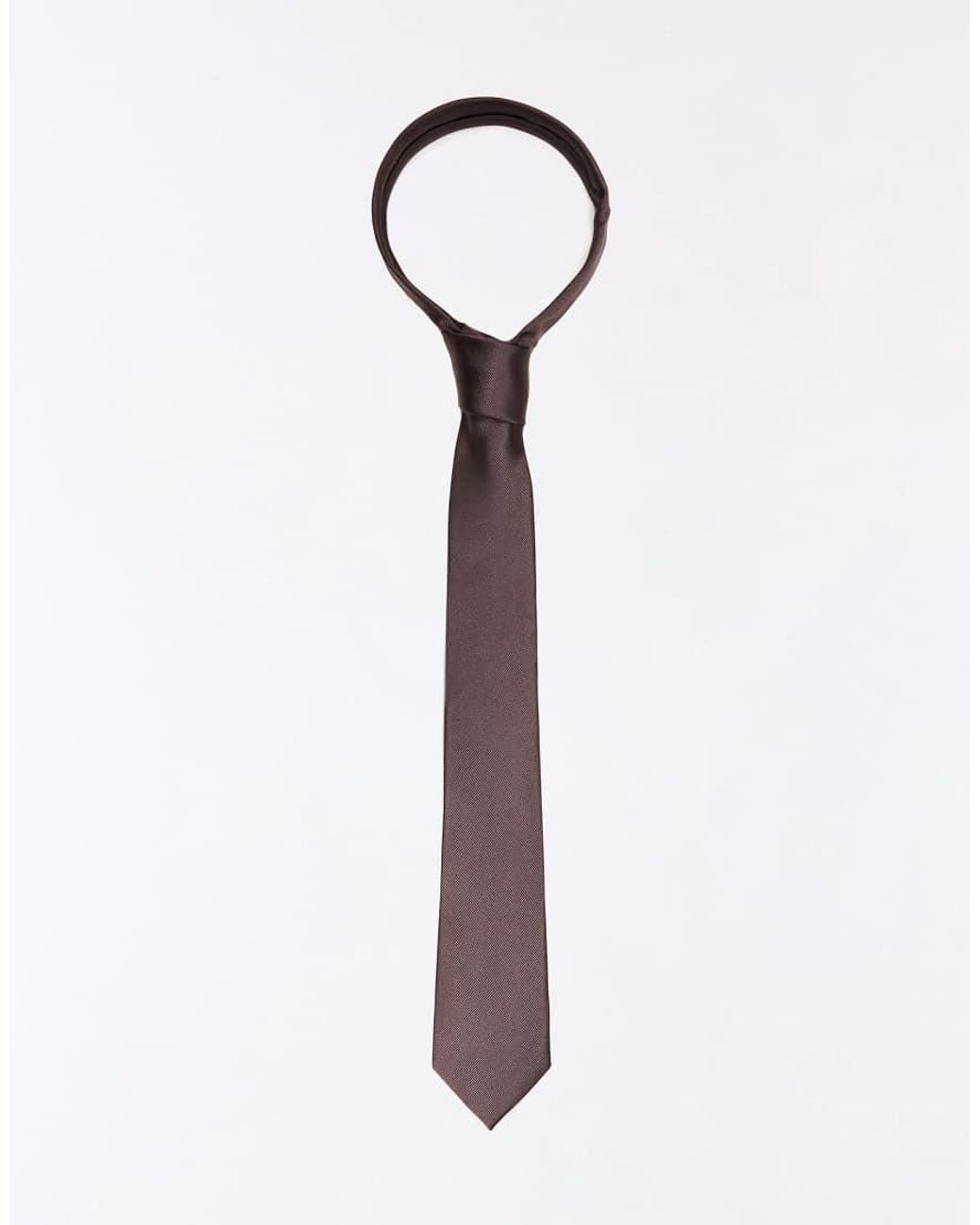 Bershka Brown Plain Tie for men