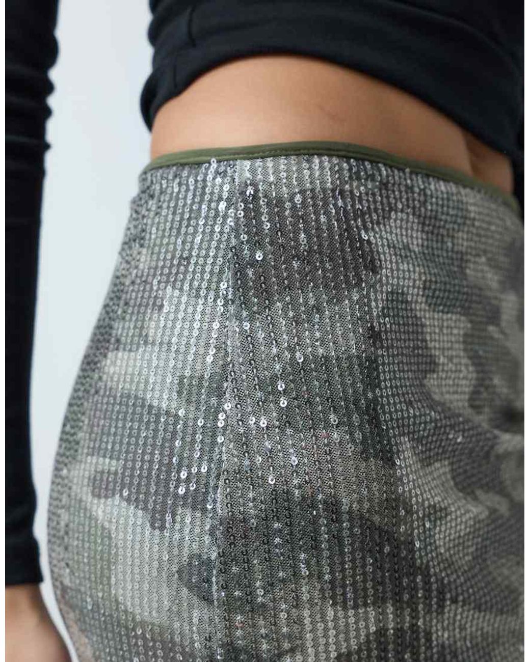 ASOS Multicolor Printed Sequin Mini Skirt