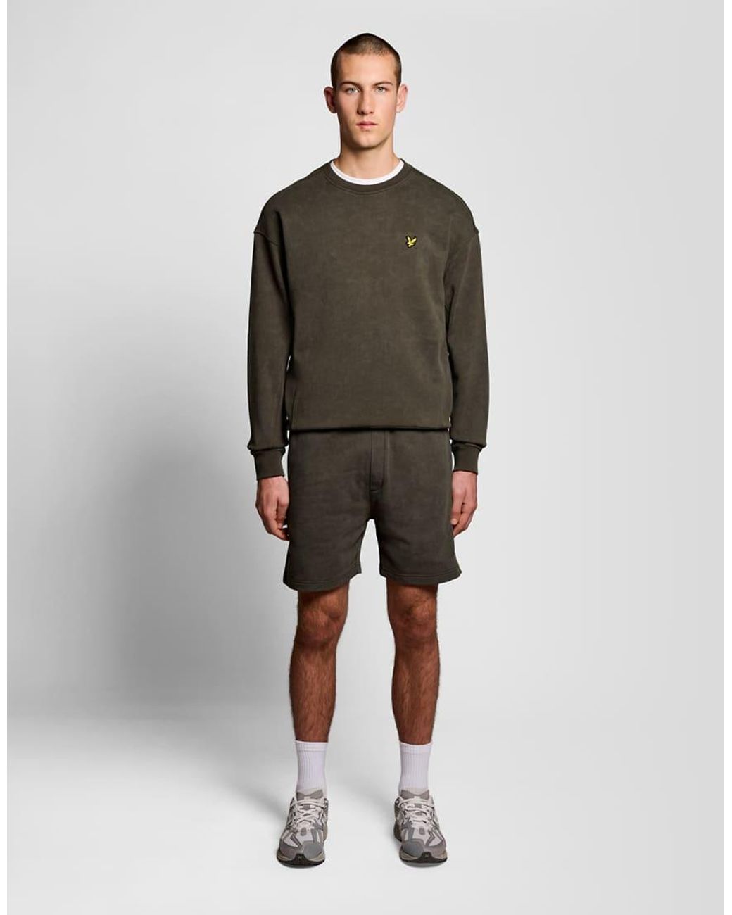 Lyle & Scott Gray Mid Layers Heavy Laundered Crew Neck Sweatshirt for men