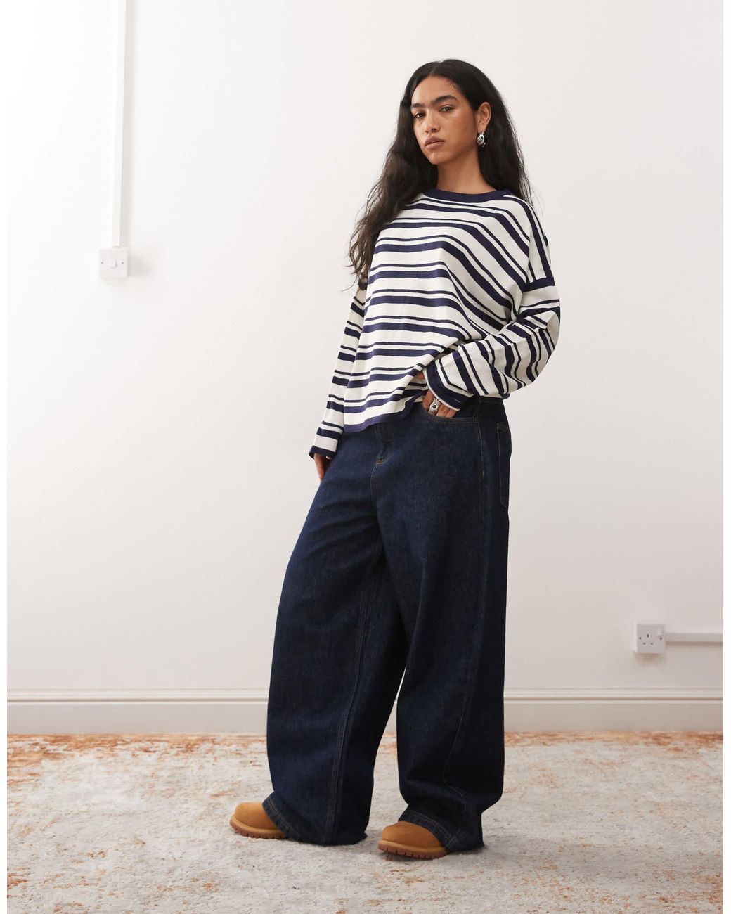 Collusion Blue – streifen-pullover