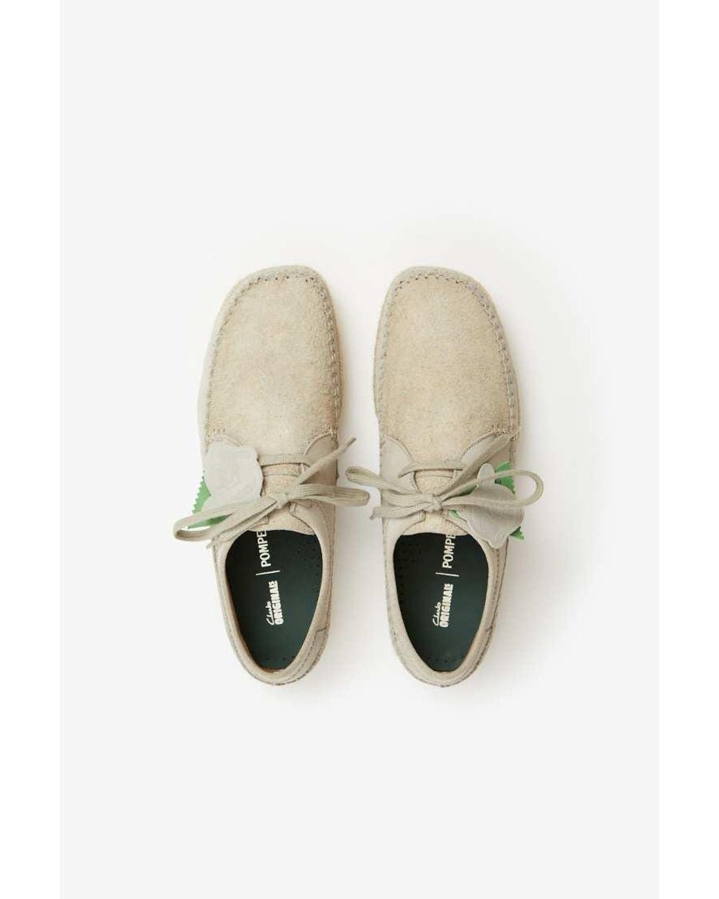 Pompeii UK Green Pompeii X Clarks Originals Weaver Cactus Suede Shoe With Logo Tag for men