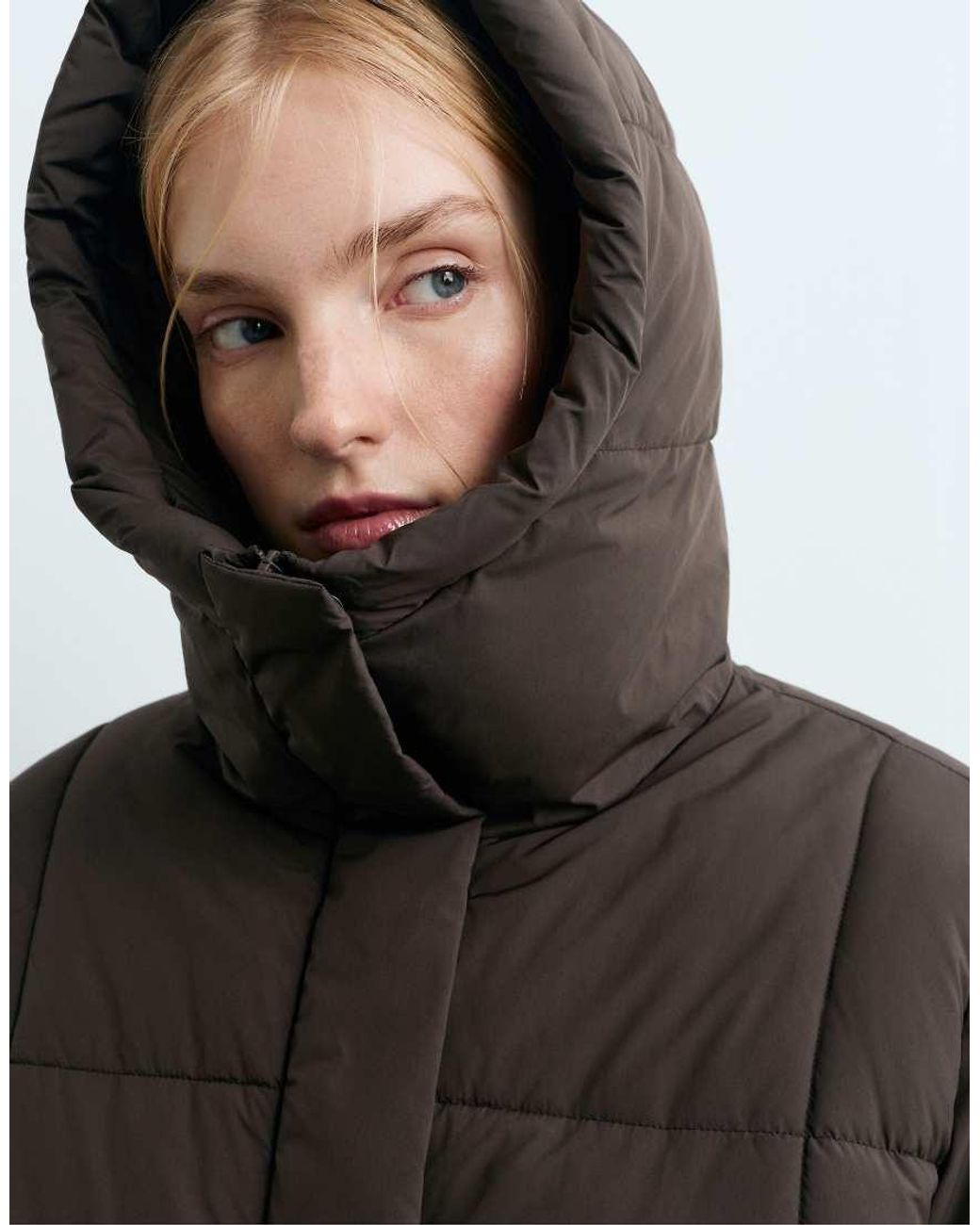 Oysho Brown A-Line Primaloft Waterrepellent Padded Jacket