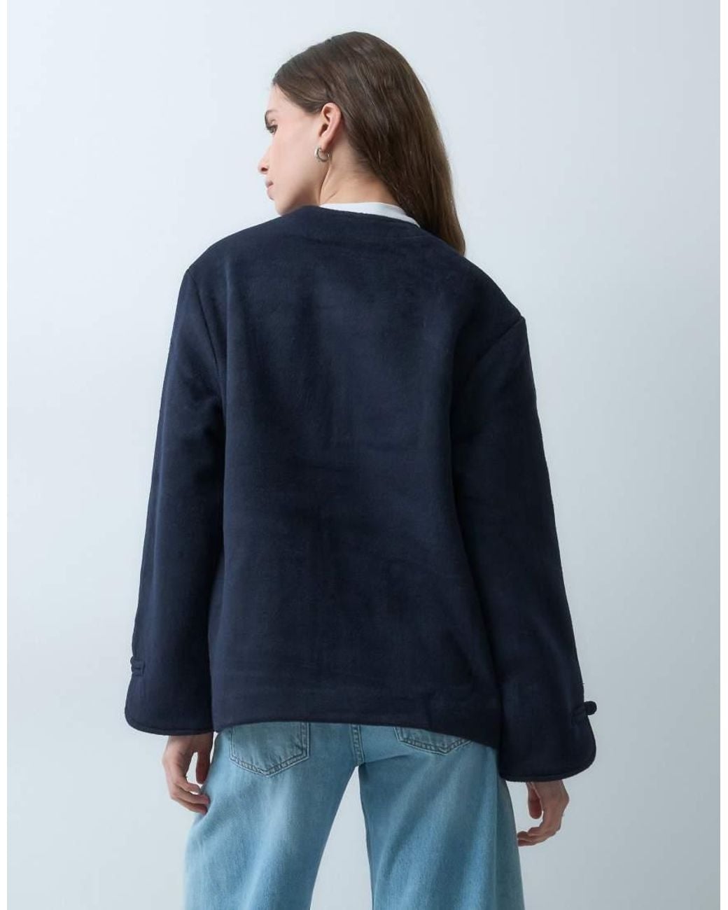 Object Blue Mandarin Style Jacket