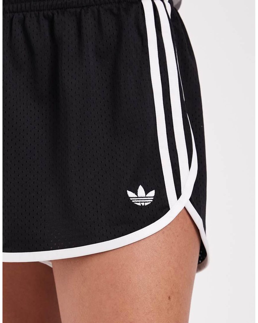 Adidas Originals Black Three Stripe Mesh Shorts