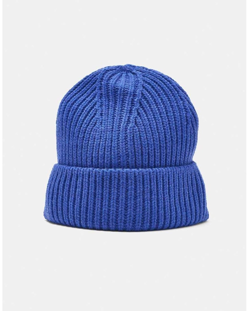 Pull&Bear Blue Chunky Knit Beanie for men