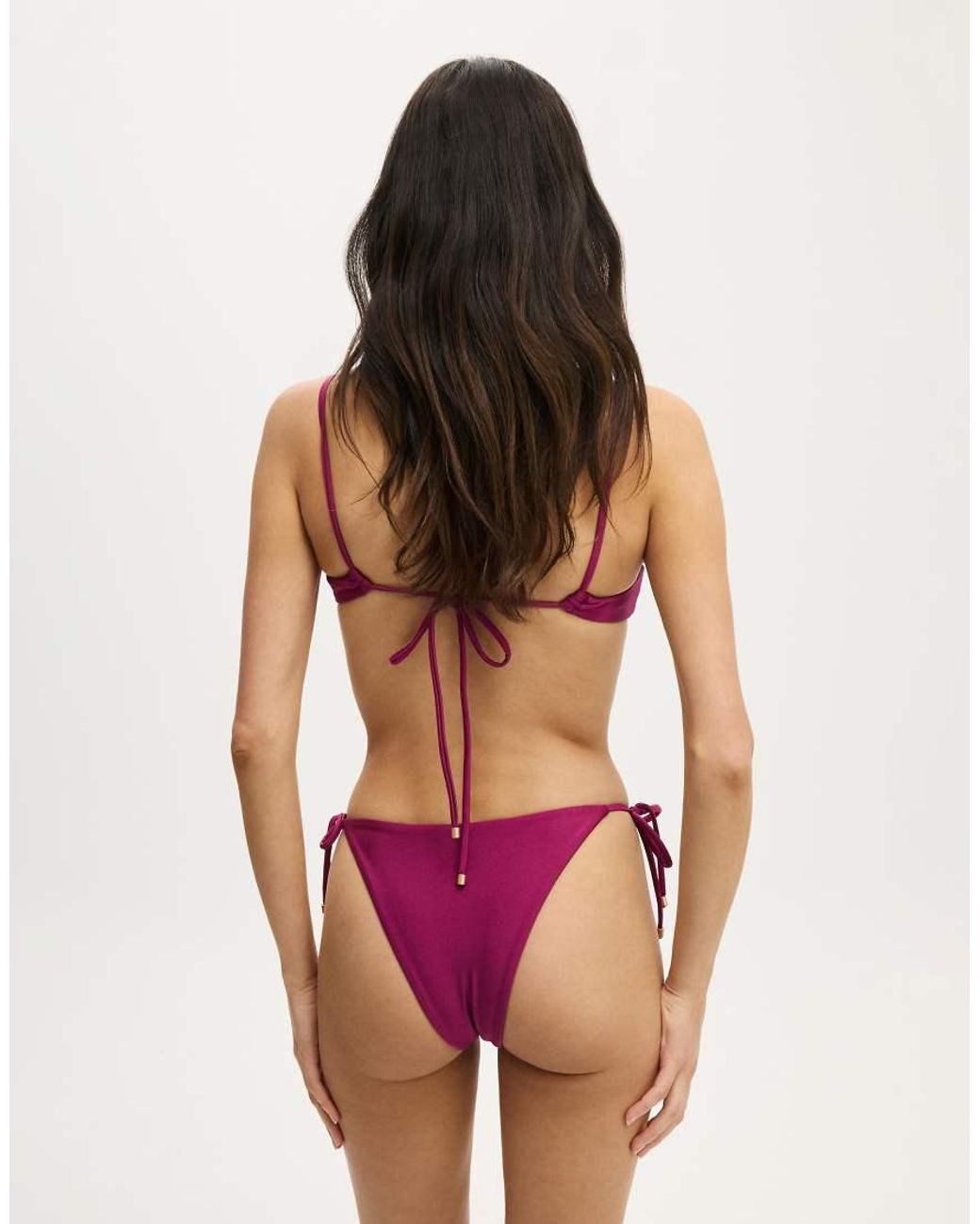 Cotton On Red String Tie Side Brazilian Bikini Bottom