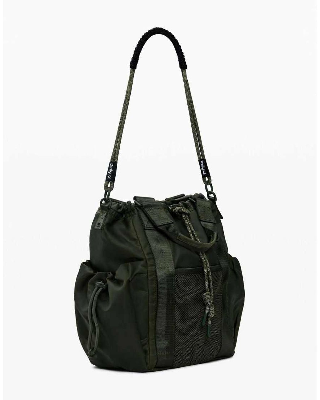 Desigual Black Medium Multi-Position Waxed Backpack, Polyamide