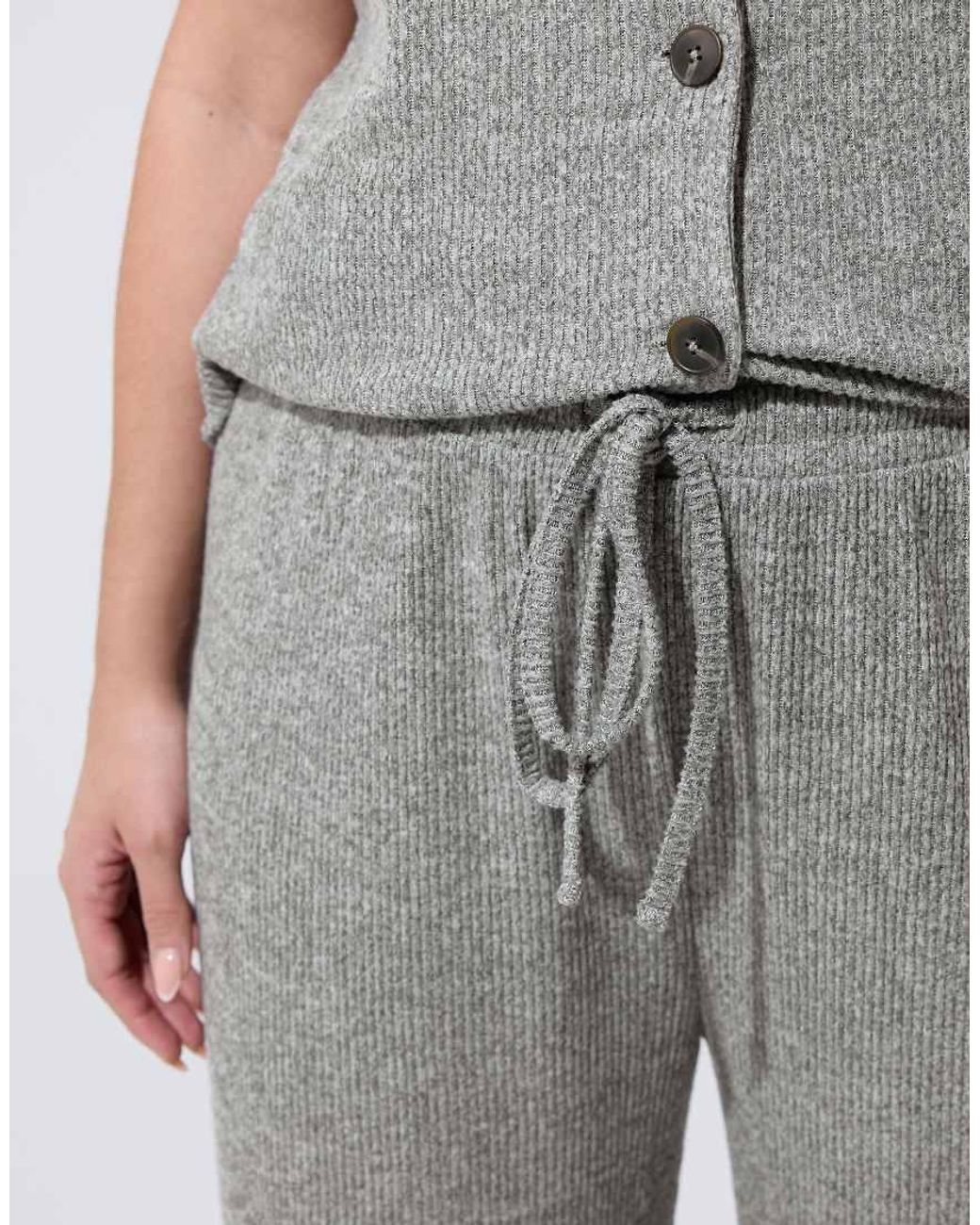 Yours Clothing Gray Drawstring Wide Leg Trousers