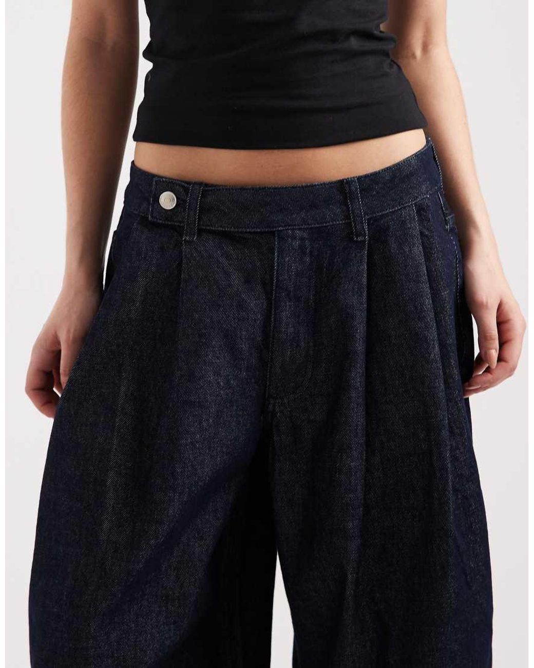 ASOS Blue Low Rise Oversized Horseshoe Jeans