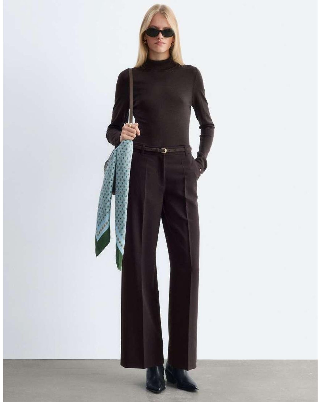 & Other Stories Black Fine Knit Wool Turtleneck Jumper