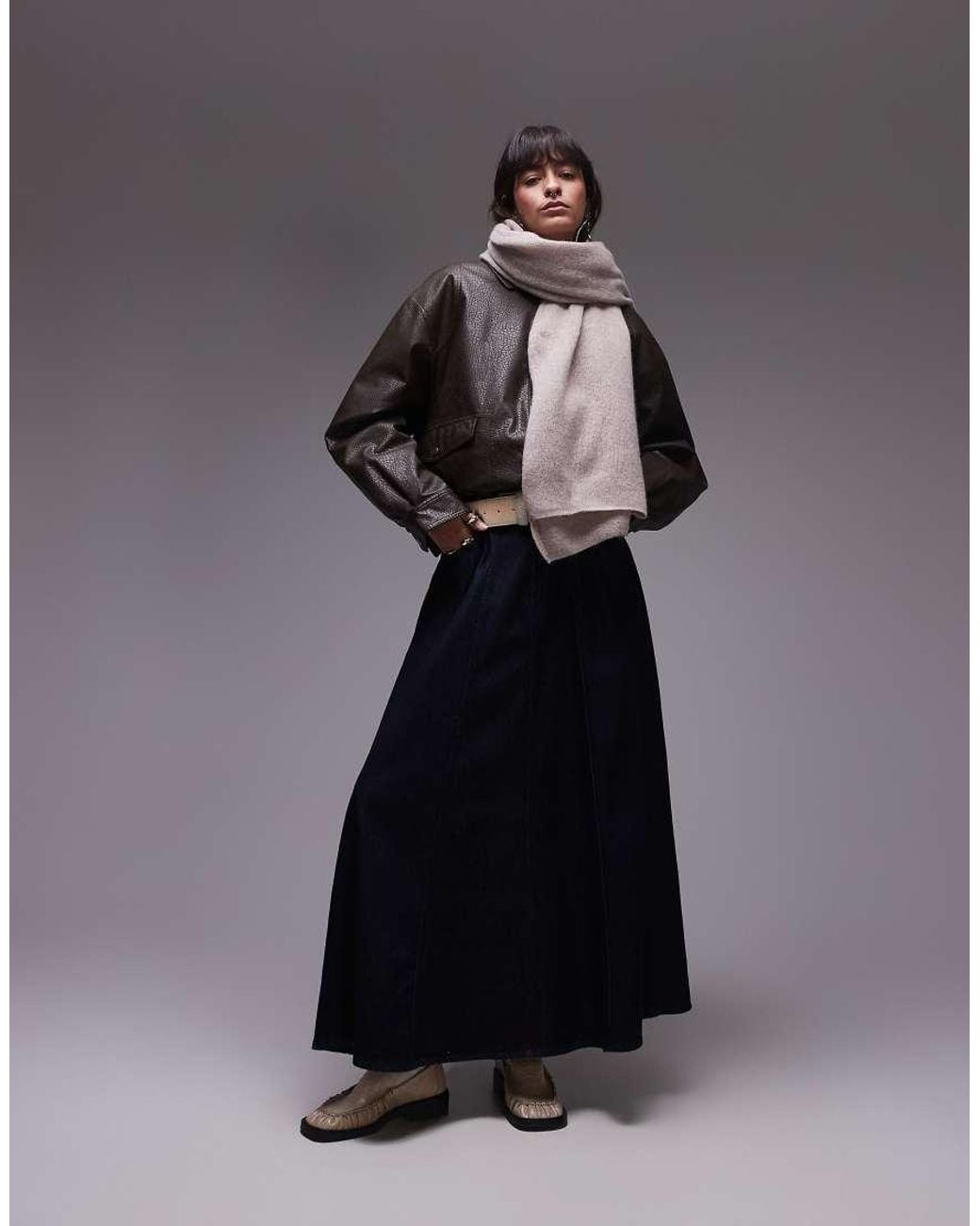 Mango Gray Cashmere Oversized Scarf