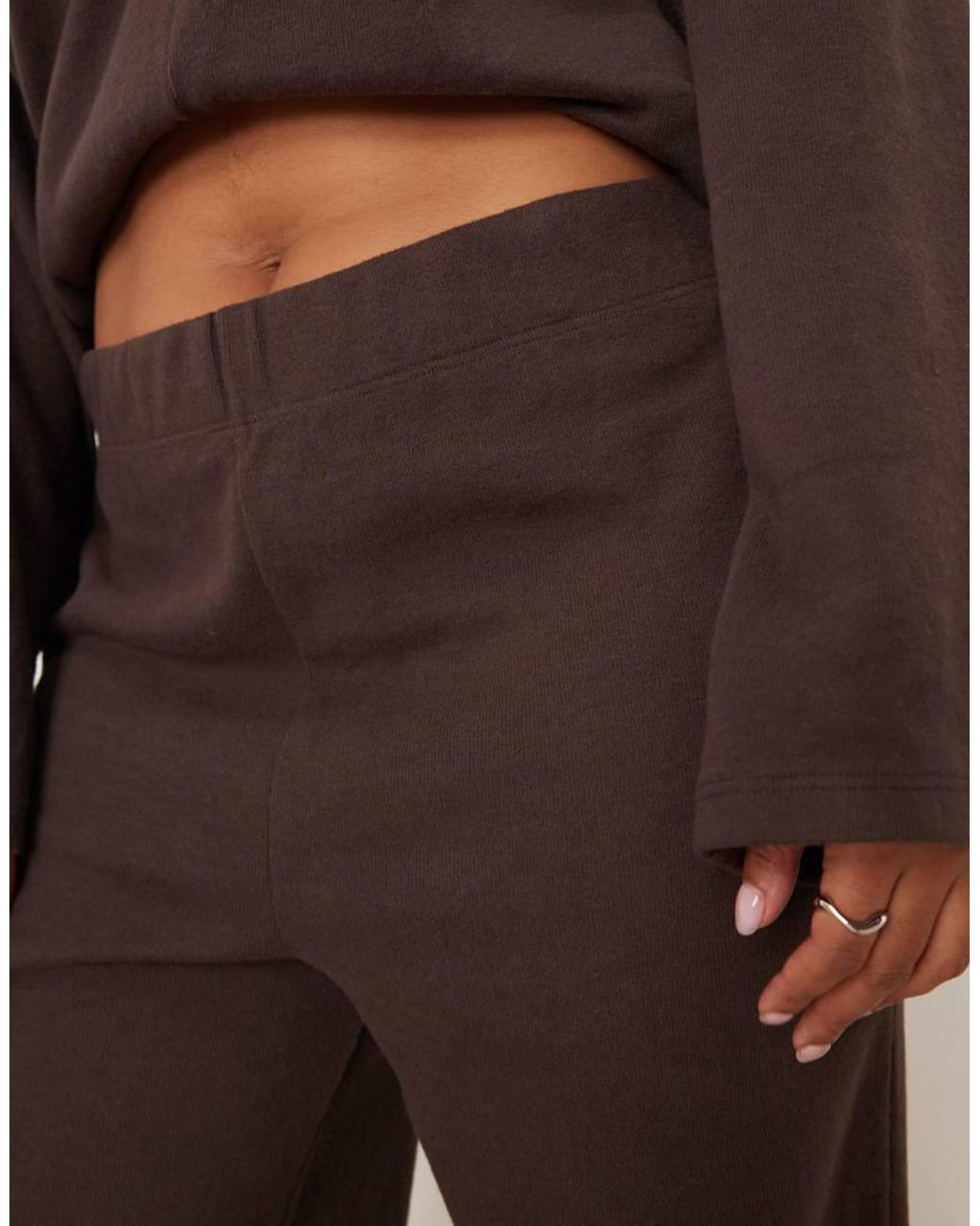 ASOS Brown Asos Design Curve Supersoft Co-ord Wide Leg jogger