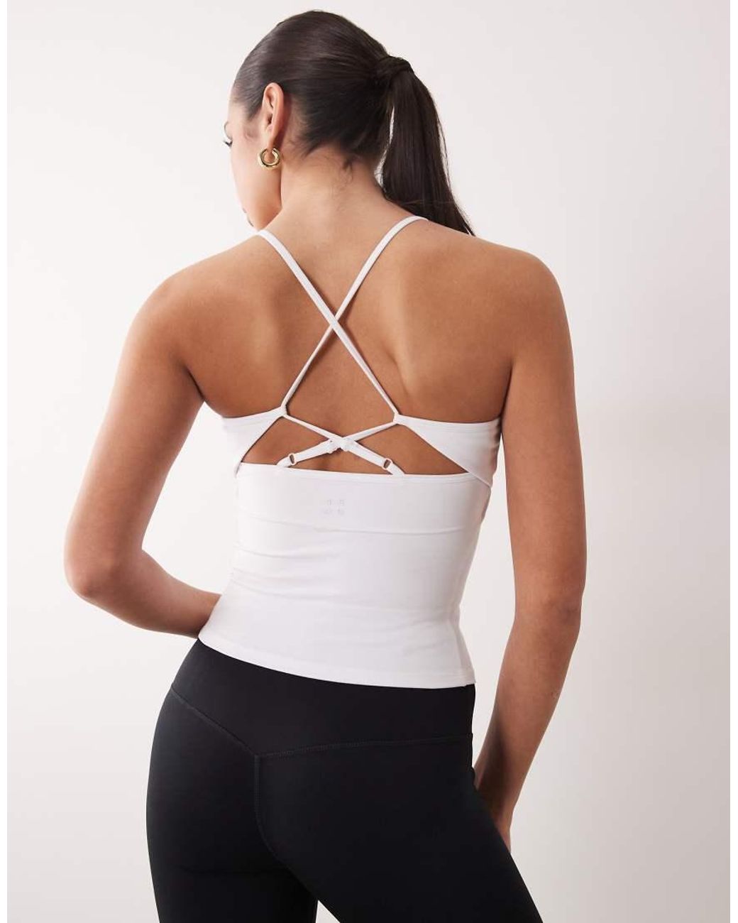 4505 White Open Back Vest With Inner Bra