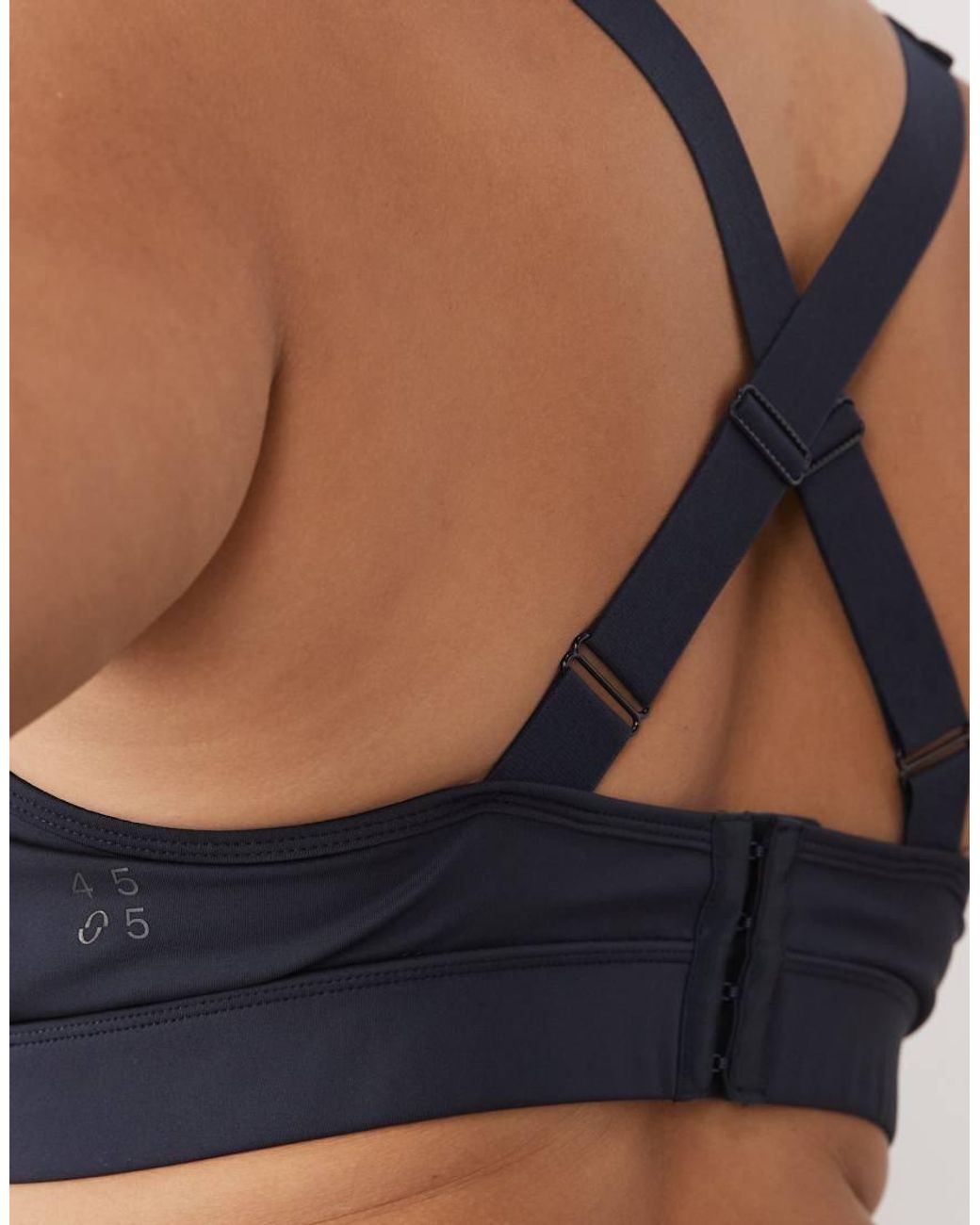 4505 Blue Curve Active Medium Support Cross Back Sports Bra With Removable Padding