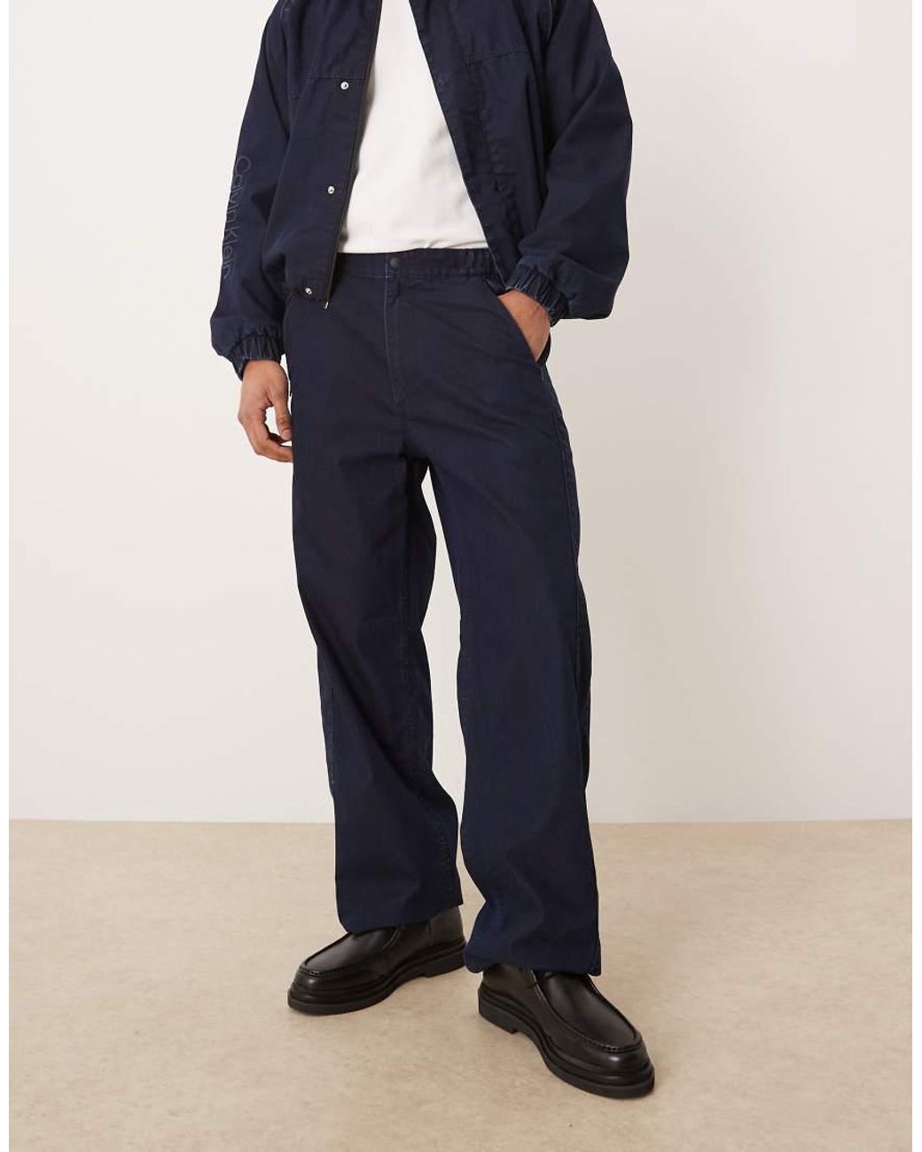 Calvin Klein Blue Nylon Denim Jeans for men