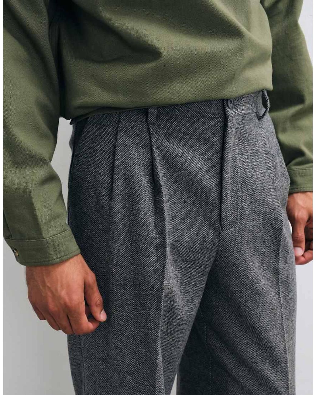 ASOS Blue Tailored Wide Leg Trousers With Wool for men