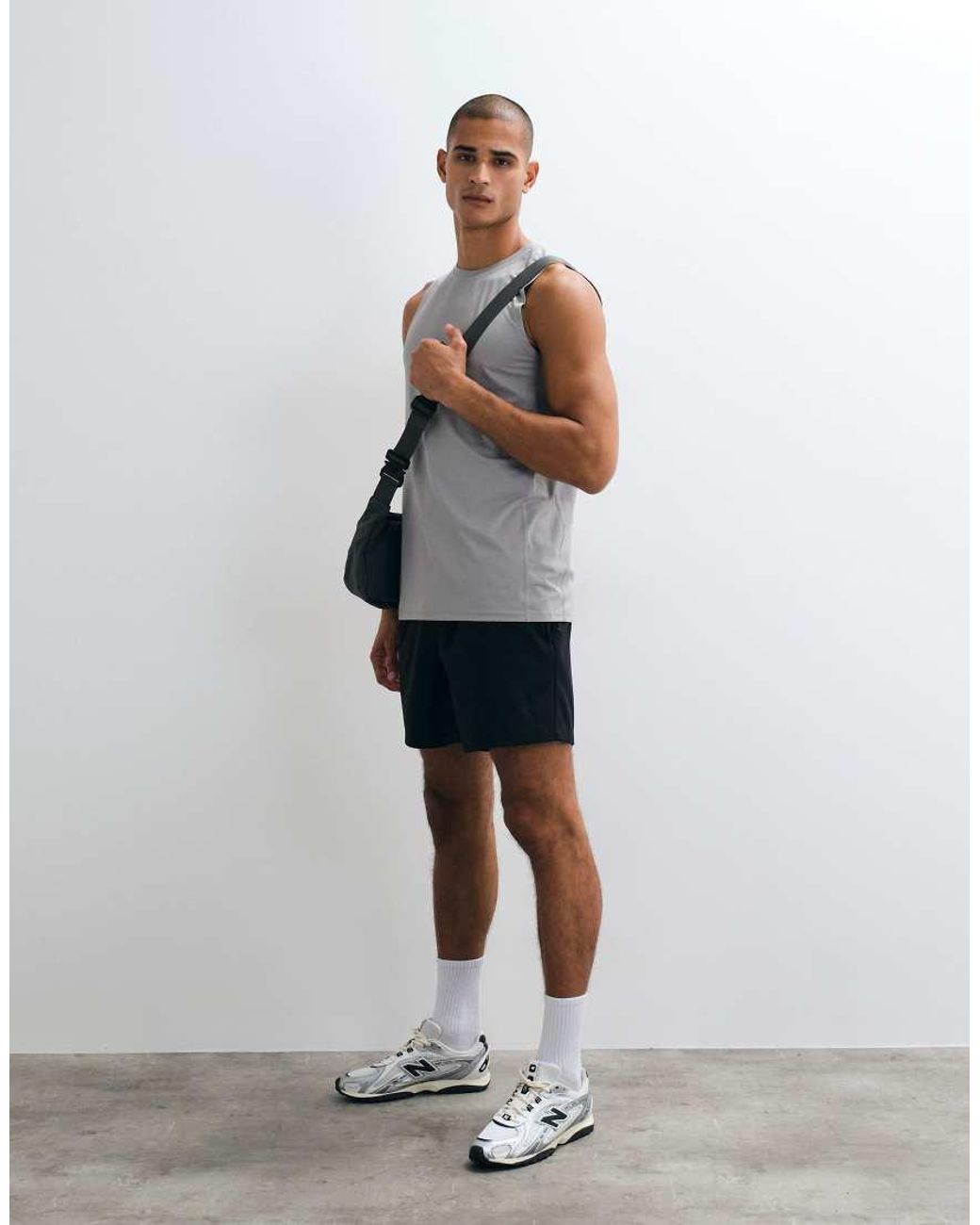 4505 White Icon Quick Dry Mesh Training Tank for men