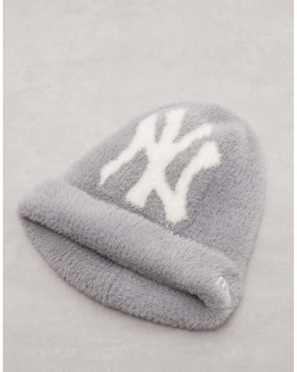 KTZ Gray Ny Yankees Large Logo Womens Cuff Knit Beanie