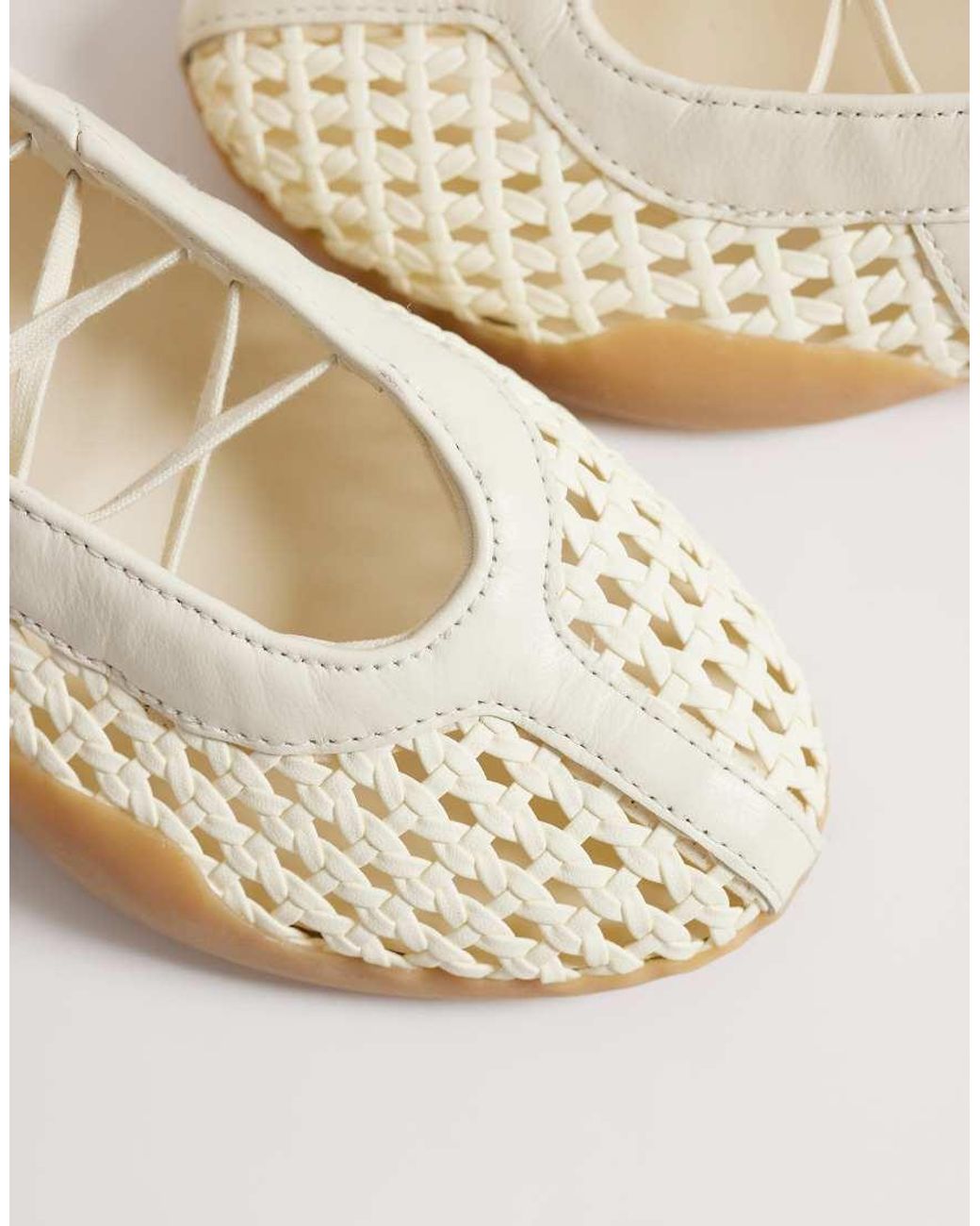 Adidas Originals Natural Taekwondo Mei Crochet Ballet Flats