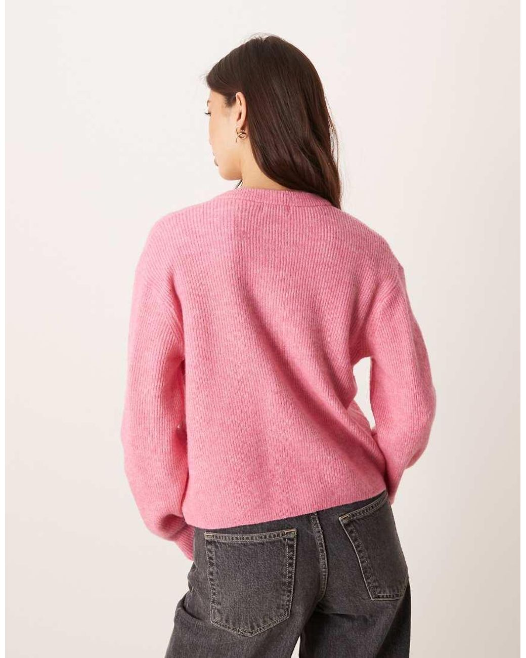 Jdy Pink Pearl Buttons Cardigan