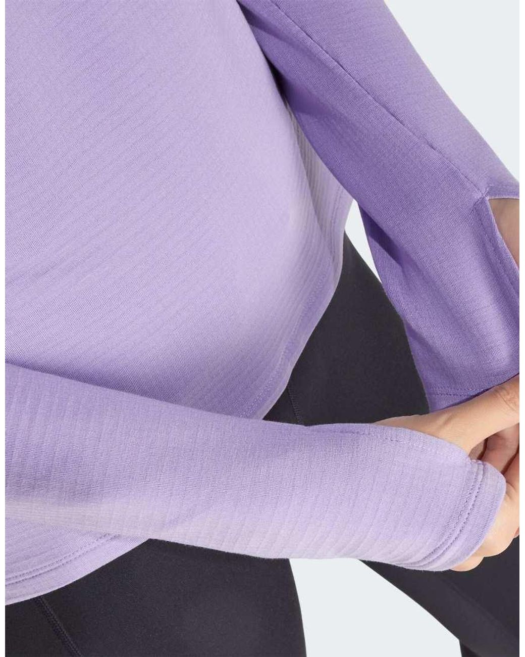 Adidas Originals Purple Adi365 Running Essentials Winterised Hooded Long Sleeve Hooded Track Top