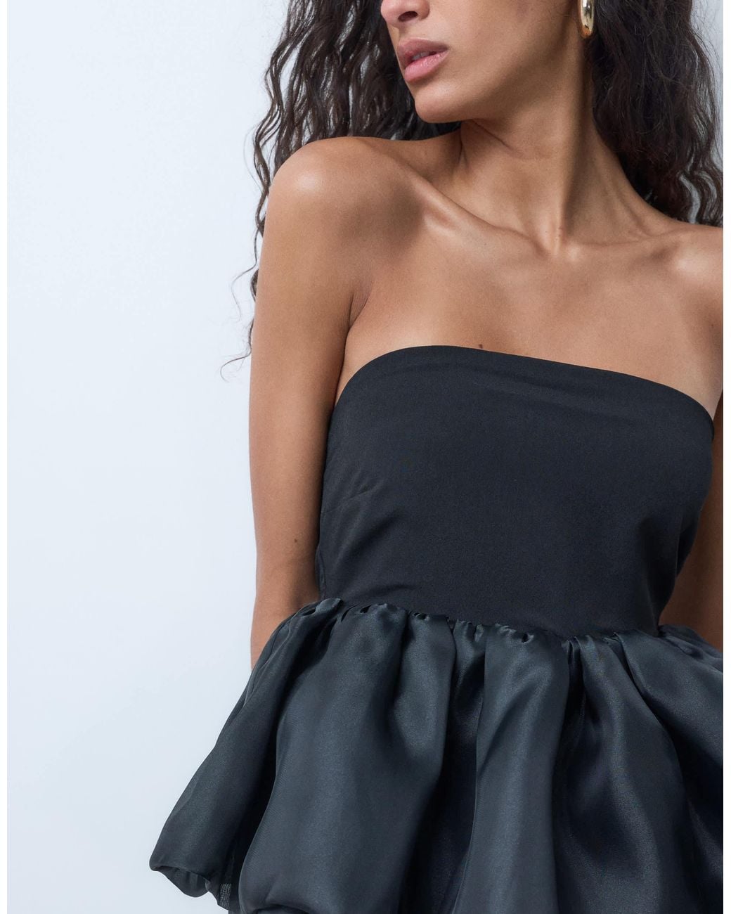 ASOS Bubble Hem Bandeau Top in Blue | Lyst