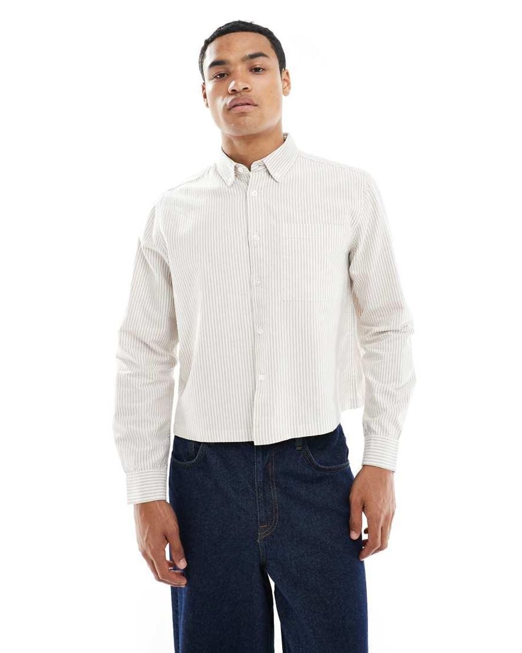 New Look White Boxy Oxford Shirt for men