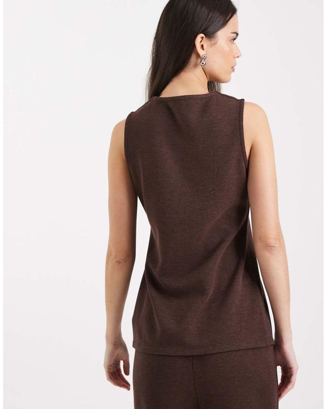 New Look Brown Knitted Waistcoat