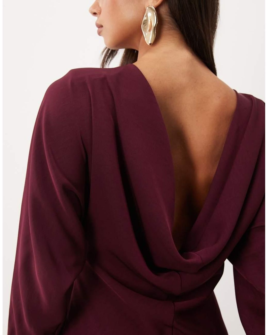 ASOS Red Batwing Maxi Dress With Cowl Back
