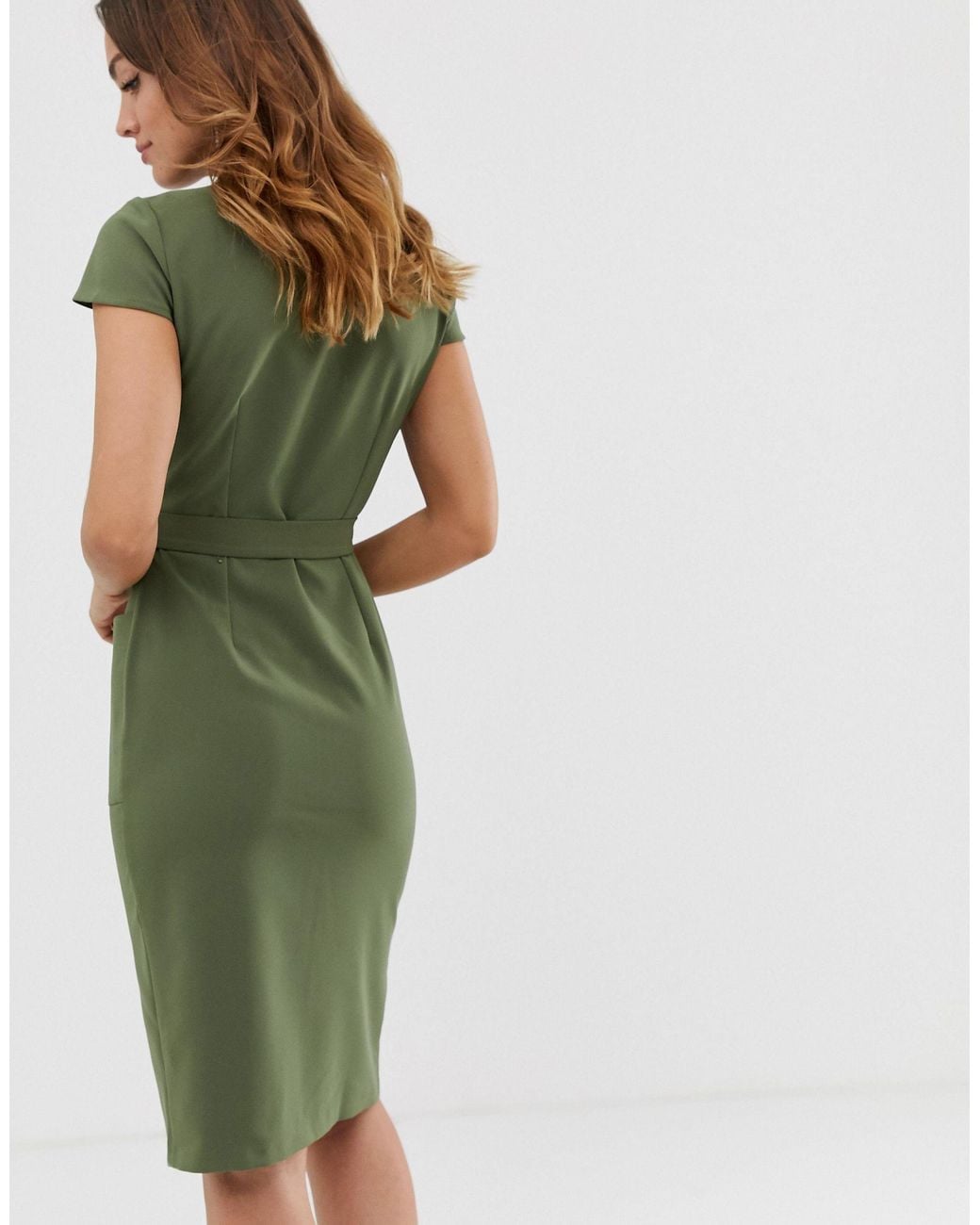 Lipsy Synthetic Utility Tie Waist Midi 