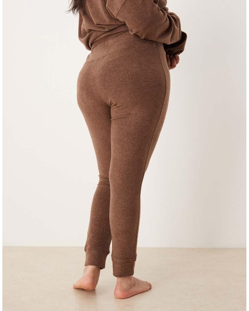 ASOS Brown Asos Design Curve Lounge Mix & Match Lightweight Fleece Legging