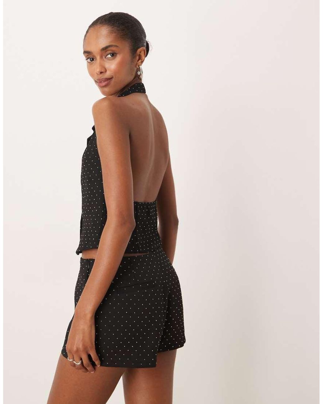 Motel Black Mikanu V Neck Button Down Waistcoat