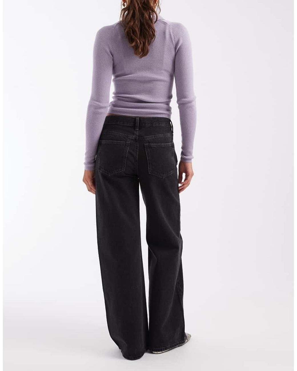 ARKET Black Elm Low Rise Wide Leg Jeans