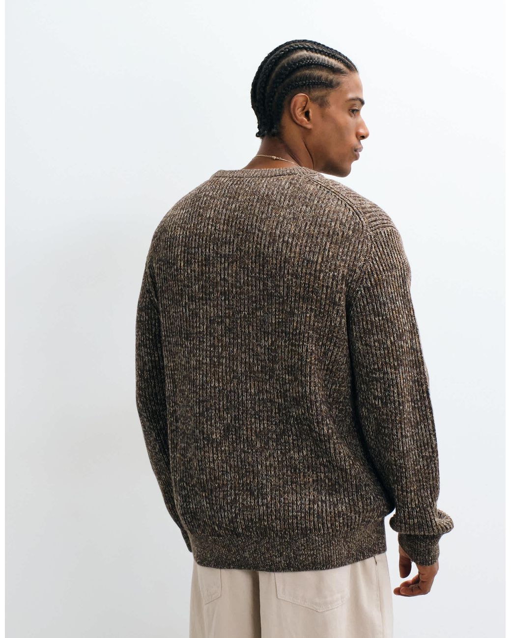 SELECTED Brown Knit Sweater for men