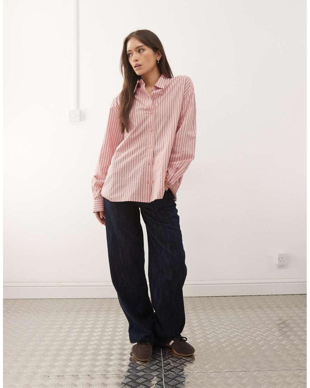 Collusion Pink Oversized Shirt With Cut Out Back Detail