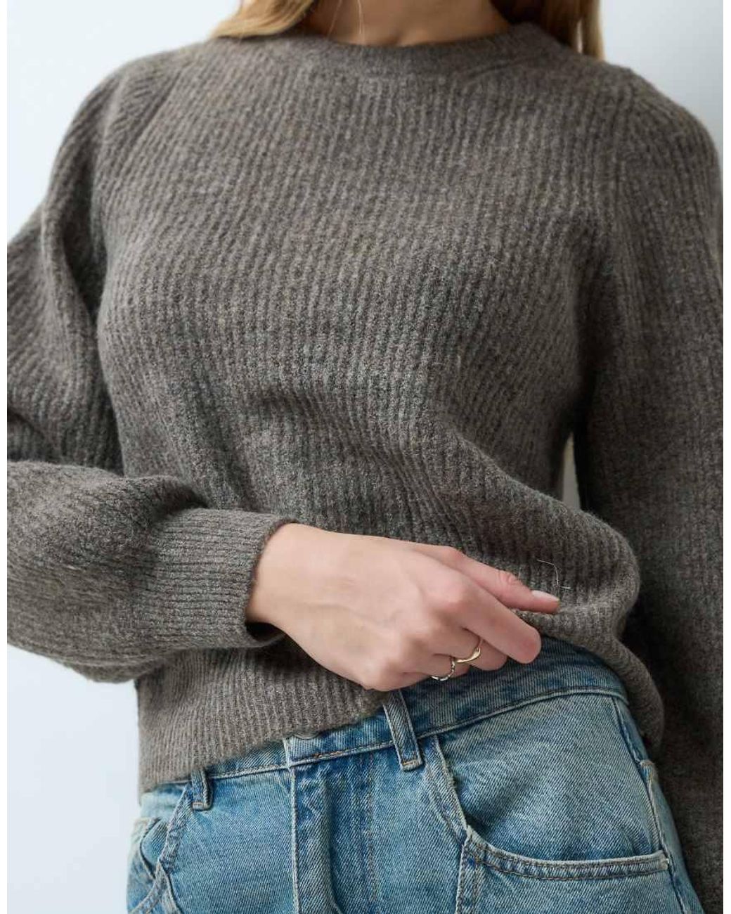 Vila Blue Slouchy Rib Knitted Jumper Co-ord