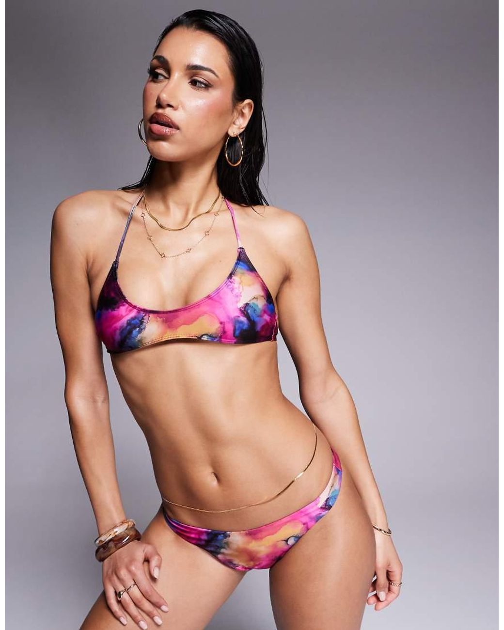 ASOS Pink Arina Halter Scoop Bikini Top