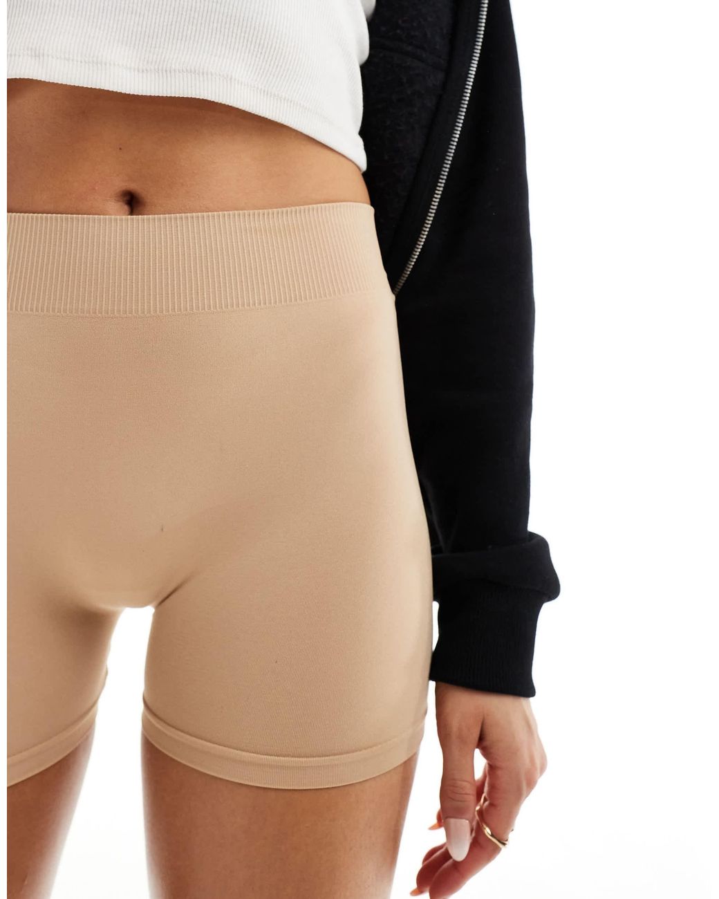 Pieces Black Seamless Mini Legging Shorts