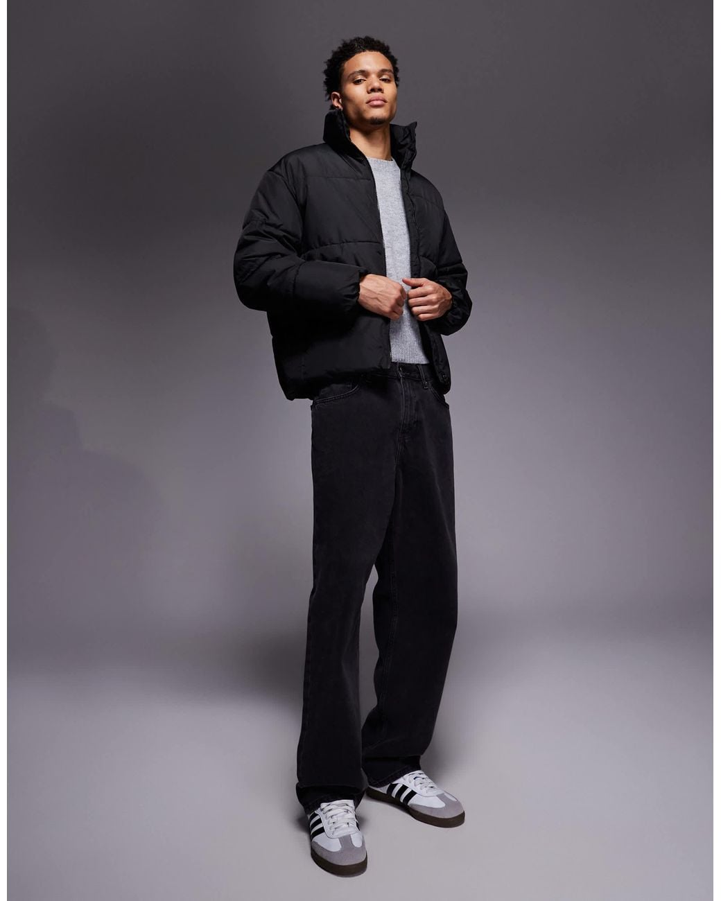 ADPT Gray Padded Puffer Jacket for men