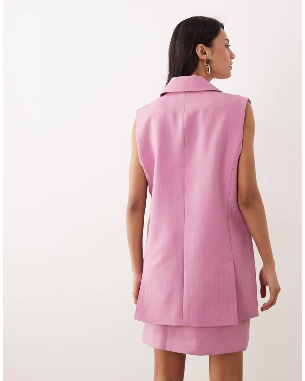 Y.A.S Pink Longline Tailored Waistcoat Co-ord