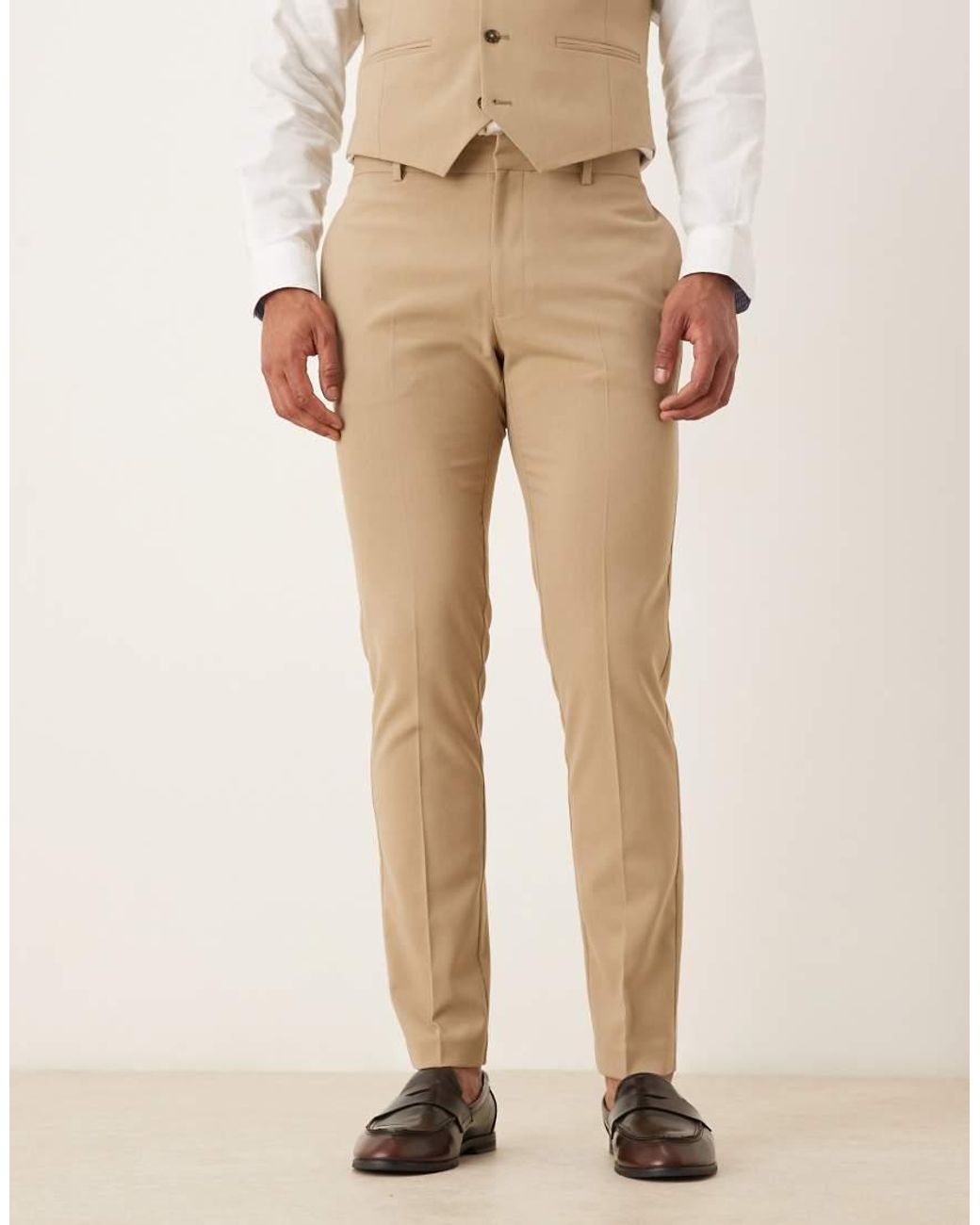 ASOS Natural Skinny Suit Trouser for men