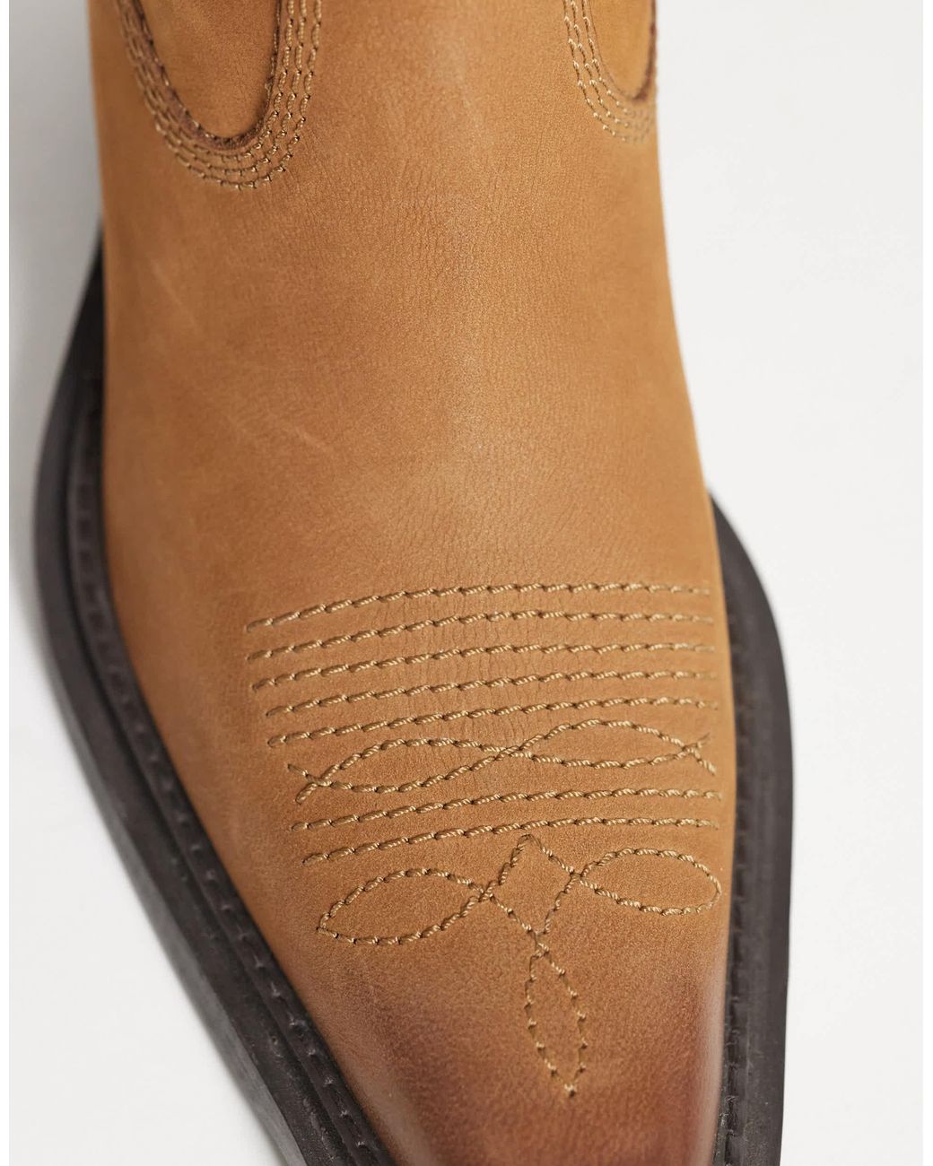 ASOS White Ace Premium Western Ankle Boot