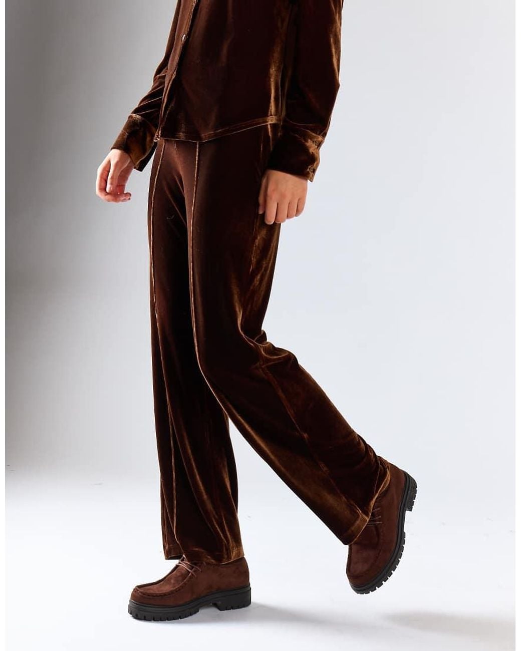 Glamorous Brown Pull On Wide Leg Trousers