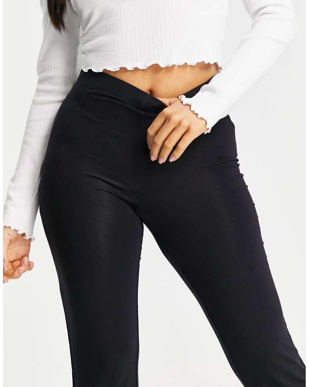 ASOS Black Asos Design Petite Kick Flare Trouser