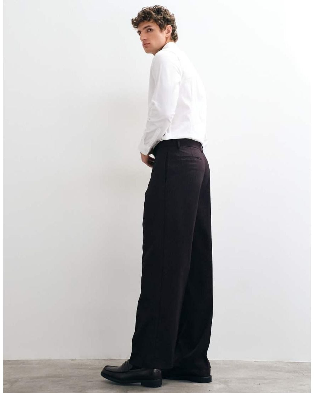 ASOS Blue Wide Suit Pants for men