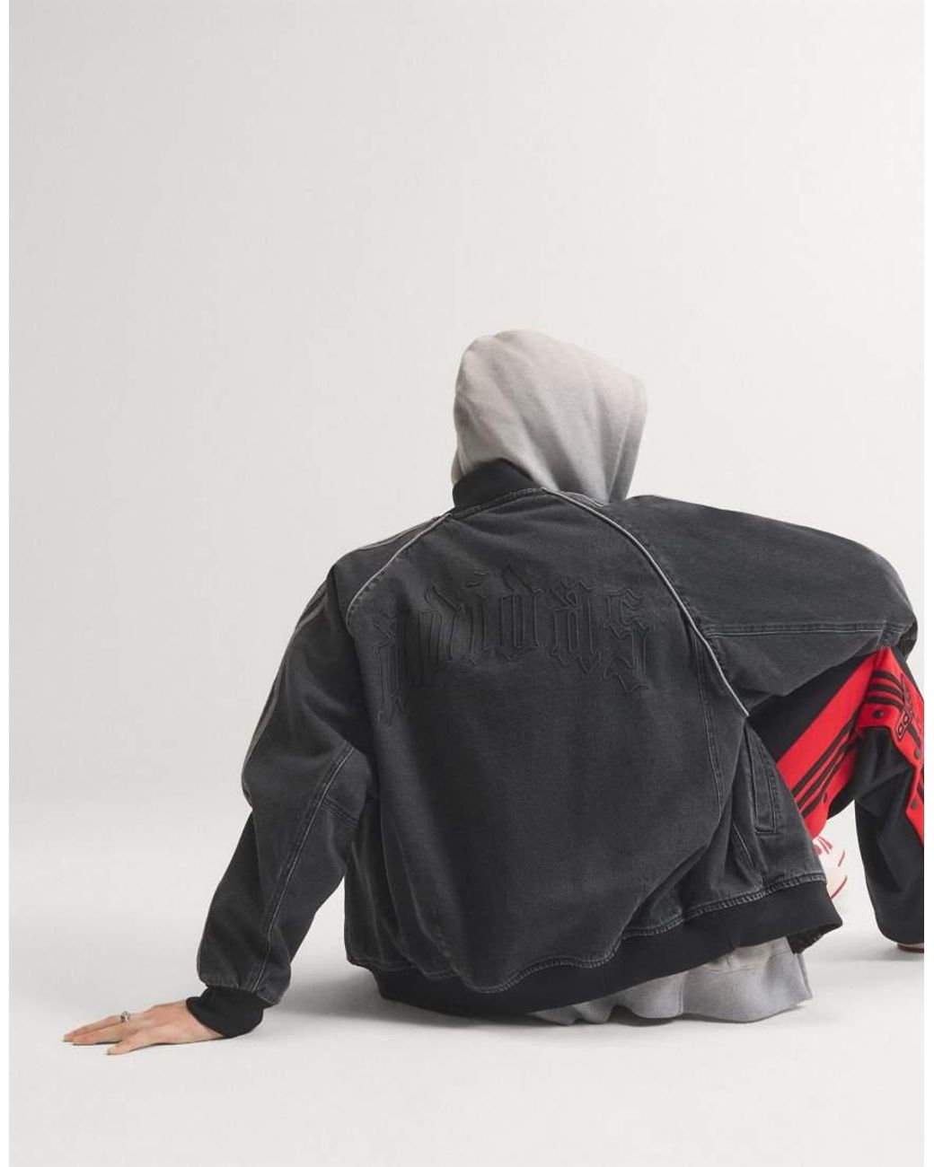 Adidas Originals Black Sst Denim Track Top for men